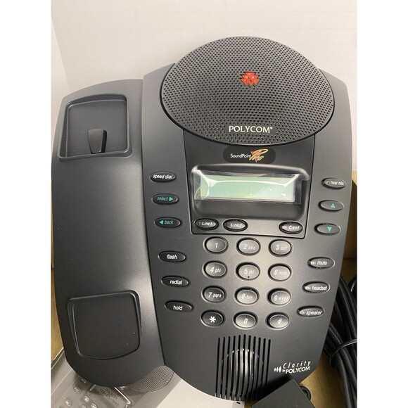Polycom sound point Pro SE – 225 2 line conference Phone Desktop w/accessories - Picture 5 of 11